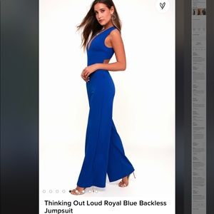 Royal Blue Backless Jumpsuit